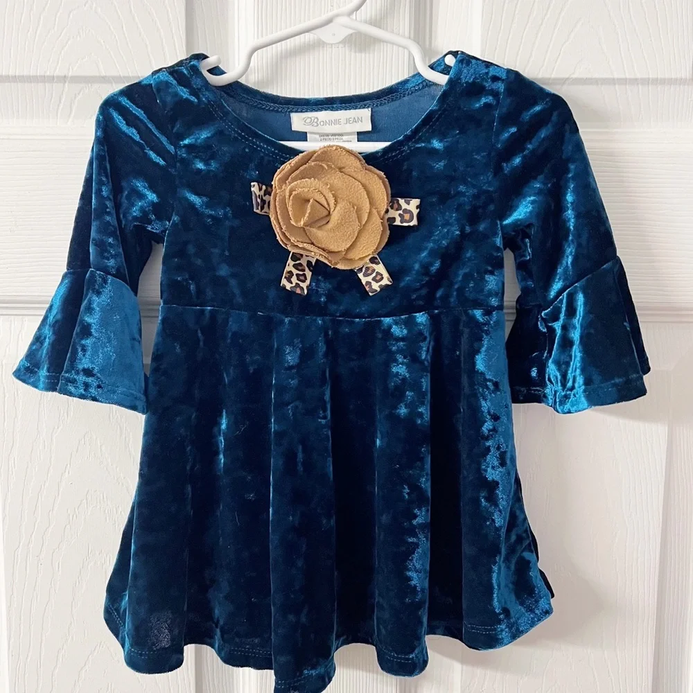 Bonnie Jean | Teal Shirt Dress